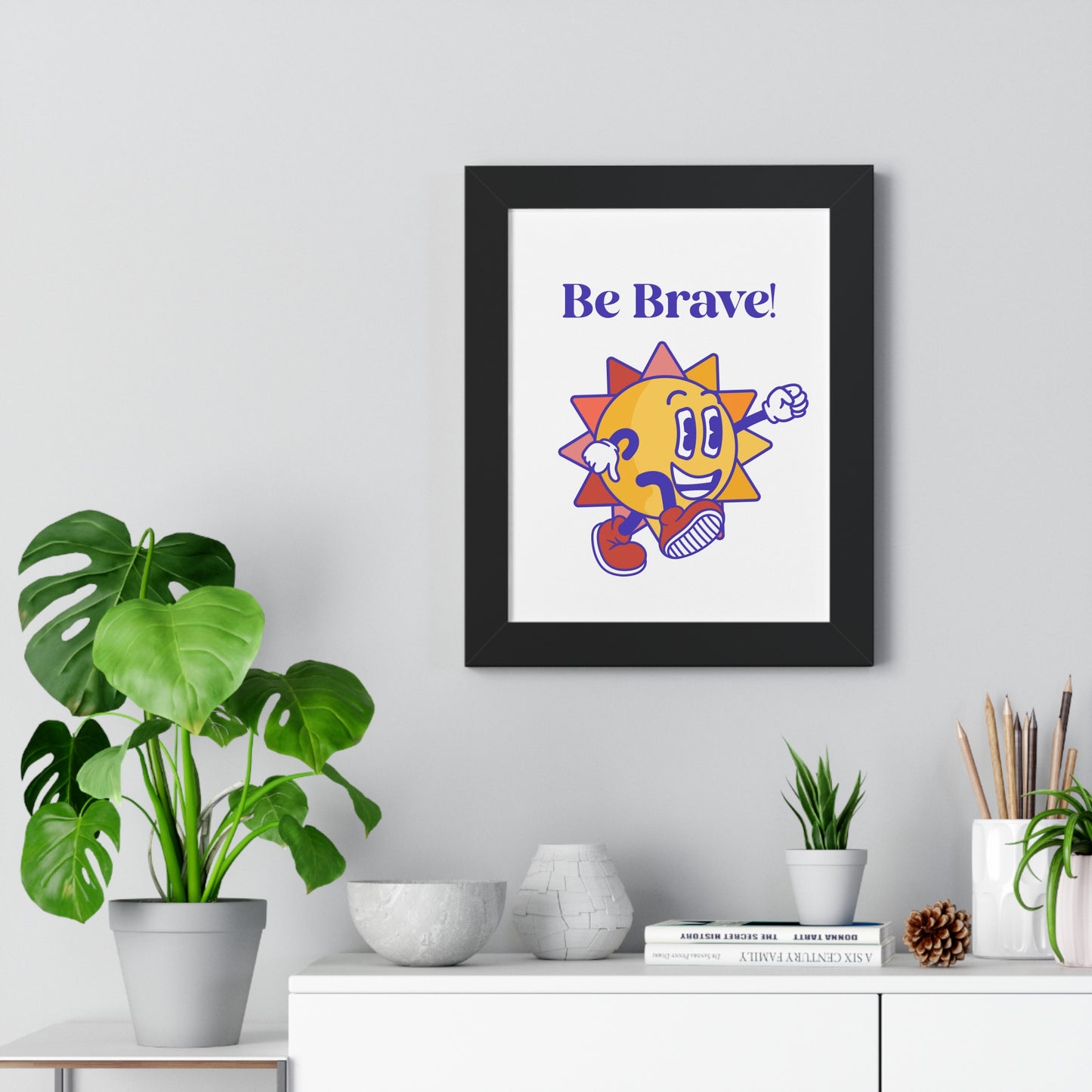 "I'm Brave" Framed Vertical Poster, Wall Art, Kids Decor